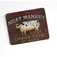 Bauernhof Kuh Glas Schneidebrett, Fleischgeschäft Vintage Schild Design, Spülmaschinenfest Bauernhof Kuh Glas Schneidebrett, Fleischgeschäft Vintage Schild Design, Spülmaschinenfest von kitchenniche