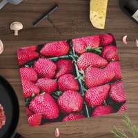Erdbeerglas Schneidebrett Spülmaschinenfest Made in Den Usa Erdbeeren Küche Kochgeschirr Backmesser Messer Rote von kitchenniche