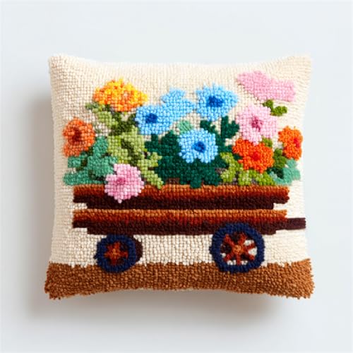 Knüpfhaken Kissen Set 43x43cm,DIY Latch Hook Kissenbezug für Anfänger & Erwachsene,Kreatives Bastelset zum Selbermachen, Heimdeko & Geschenkidee,Trolley Blumenstrauß Knüpfhaken Kissen Set 43x43cm,DIY Latch Hook Kissenbezug für Anfänger & Erwachsene,Kreatives Bastelset zum Selbermachen, Heimdeko & Geschenkidee,Trolley Blumenstrauß von kitphoenix