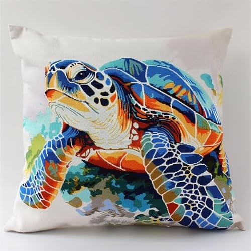 Knüpfkissen Zum Selber Knüpfen - Set Mit Schildkröte für Anfänger, Erwachsene oder Kinder - DIY Knüpfteppich Mit Knüpfhaken 43 von kitphoenix