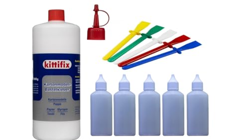 Kittifix Kartonmodell-Bastelkleber 1000g + 5 leere 80ml Flaschen + 5 Kleberspachteln Kittifix Kartonmodell-Bastelkleber 1000g + 5 leere 80ml Flaschen + 5 Kleberspachteln von Kittifix