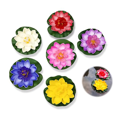 6 Stück 10 cm künstliche Lotus-Simulation, Seerosenrequisiten, Lotus-Pool-Dekoration, künstliche Teiche, schwimmende Pflanzen, wasserdichte Lotusblüte, für Dekoration, Sommerbrunnen, kleine Teiche 6 Stück 10 cm künstliche Lotus-Simulation, Seerosenrequisiten, Lotus-Pool-Dekoration, künstliche Teiche, schwimmende Pflanzen, wasserdichte Lotusblüte, für Dekoration, Sommerbrunnen, kleine Teiche von kitudaty