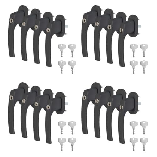 16 x Alu Fenstergriff in Grau RAL 7016 abschließbar - Stiftlänge 30mm von kj-vertrieb