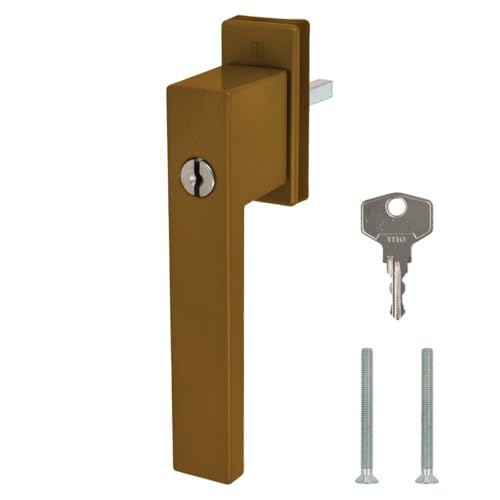 Design Aluminium Fenstergriff Dublin abschließbar - pulverbeschichtet, Farbe:Gold F4, Stiftlänge:35mm Design Aluminium Fenstergriff Dublin abschließbar - pulverbeschichtet, Farbe:Gold F4, Stiftlänge:35mm von kj-vertrieb