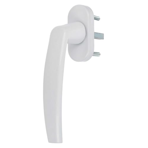 Premium Aluminium Fenstergriff Victory - Metall Sockel, Farbe:Weiß RAL 9016, Stiftlänge:35mm von kj-vertrieb