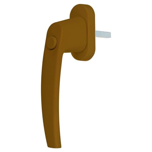 Premium Aluminium Fenstergriff mit Druckknopf, Farbe:Gold F4, Stiftlänge:40mm von kj-vertrieb