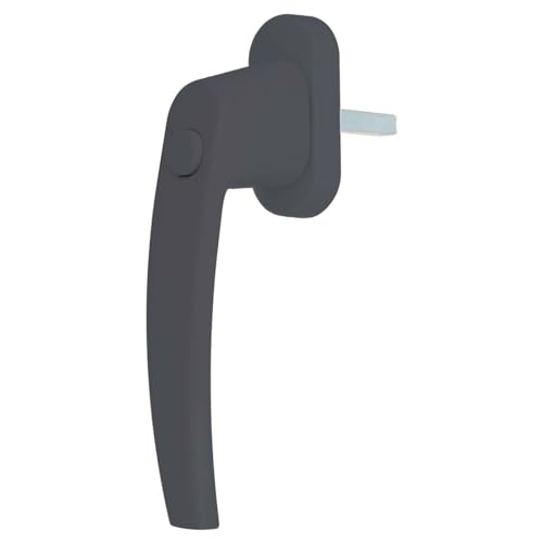 Premium Aluminium Fenstergriff mit Druckknopf, Farbe:Grau RAL 7016, Stiftlänge:45mm von kj-vertrieb