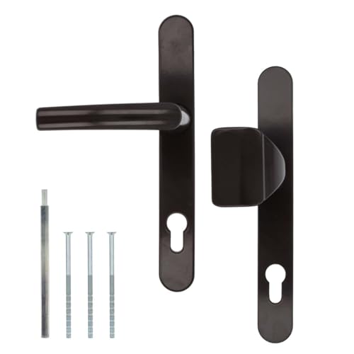 Premium Drückergarnitur DHS 92mm - Schildbreite 32mm, Farbe:Braun RAL 8019, Griffart:Griff-Knauf Premium Drückergarnitur DHS 92mm - Schildbreite 32mm, Farbe:Braun RAL 8019, Griffart:Griff-Knauf von kj-vertrieb