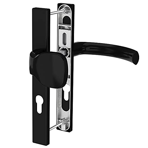 Premium Drückergarnitur Jupiter DHS 92mm - Rechteckig - Griff-Knauf, Farbe:Schwarz RAL 9005, Schildbreite:32mm von kj-vertrieb