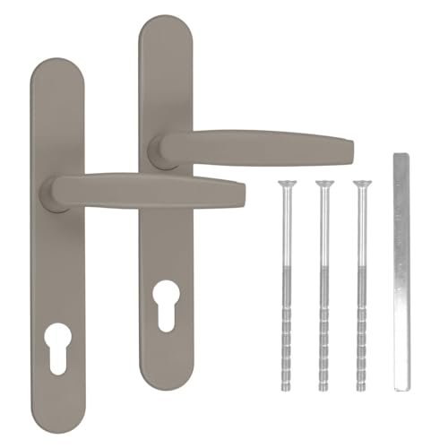 Premium Drückergarnitur Victory DHS 92mm - Oval - Griff-Griff, Farbe:Satin, Schildbreite:36mm von kj-vertrieb