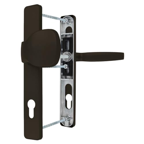 Premium Drückergarnitur Victory DHS 92mm - Rechteckig - Griff-Knauf, Farbe:Braun RAL 8019, Schildbreite:36mm von kj-vertrieb