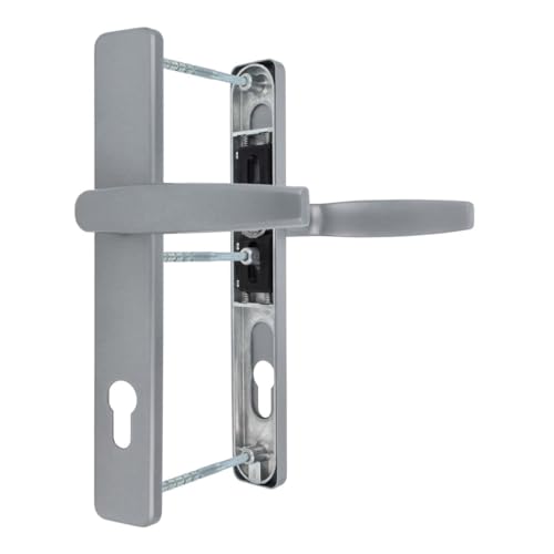 Premium Drückergarnitur Victory DHS 92mm - Rechteckig - Griff-Griff, Farbe:Silber F1, Schildbreite:25mm von kj-vertrieb