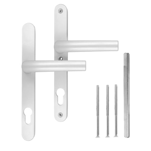 Türgriff/Türdrücker/Türklinke/Drückergarnitur DHS 92mm (Schildbreite 28mm) - Silber F1 von kj-vertrieb