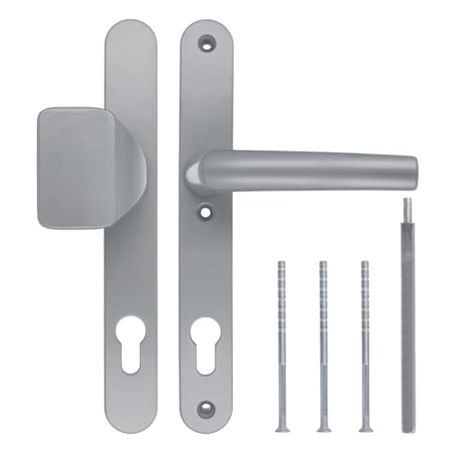 kj-vertrieb Türgriff/Türdrücker/Türklinke/Drückergarnitur DHS 92mm (Schildbreite 32mm) - Silber F1 - mit Knauf von kj-vertrieb