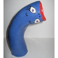 Lustige Gesicht Vase - Blau von kjmART