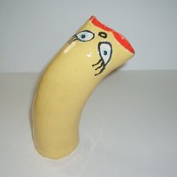 Lustige Gesicht Vase - Gelb von kjmART