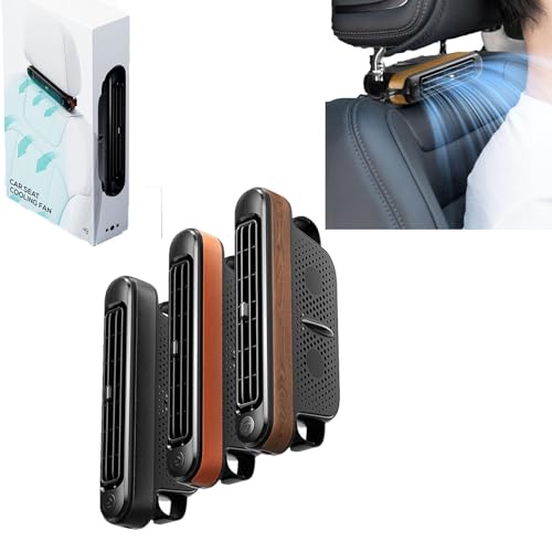 kkiuop Auto-Rücksitz-Kopfstützen-Ventilator, leise, leistungsstarke Kühlung, angetrieben für Limousine, platzsparend, Mini-Auto-Design C1X0 von kkiuop