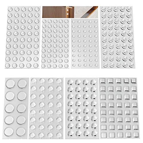 kkpai Gummifüße Selbstklebend, 346 Stück Gumminoppen für glasplatten Gummipuffer Selbstklebend Türpuffer Transparent Anschlagpuffer, Sound & Impact Dämpfung für Türen, Schränke,Tastatur(8 Größen) von kkpai