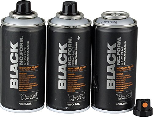 Montana Black Sprühdosen POCKET CANS 3 x 150ml Vorratspack - outline silver - exklusiv und nur original von klamottenstore von klamottenstore