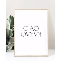 Ciao Kakao | Kunstdruck Poster Bild Din A4 Spruch L Art Print Wanddeko von klaroPattaro