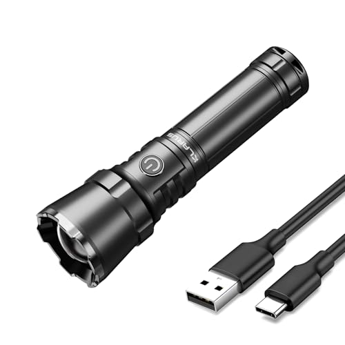 KLARUS EP12 Superhell Taschenlampe, 750 Meter 4000 mAh,wiederaufladbar taktische Taschenlampe 2000 Lumen,IPX6 wasserdicht,Handlampe für Outdoor-Gassigehen mit dem Hund, Camping, Notfallwerkzeug (EP12) von klarus