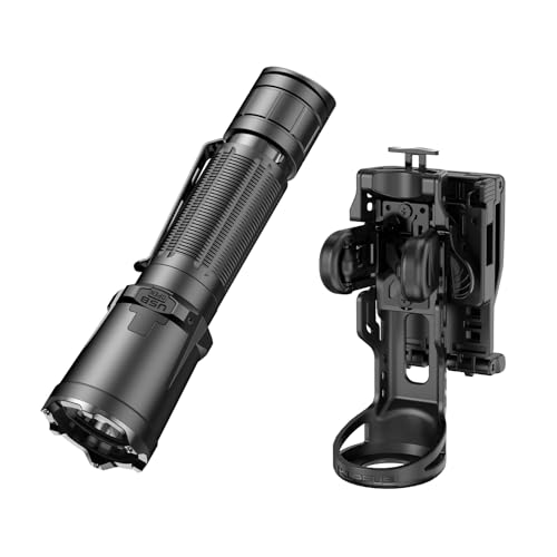 KLARUS XT11GT Pro Ultimate Control Dual-Switch Tactical Taschenlampe mit 3300 Lumen, 380 Meter Strahl, IPX8 wasserdicht(mit AH3 Taschenlampenholster) von klarus