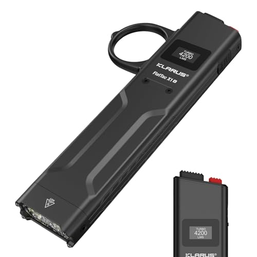 klarus FlatTac X1 Uitra Slim Tactical Taschenlampe, 4200 Lumen, kompakte Taschenlampe mit Doppelschalter, IPX6 wasserdicht,perfekt für den Einsatz im Freien, im Dienst und im Notfall X1K von klarus