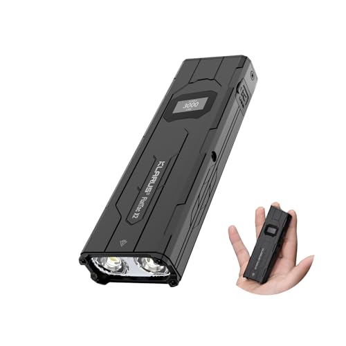 klarus X2 Ultradünne, handflächengroße EDC-Taschenlampe,3000 Lumen, kompakte leistungsstarke Taschenlampe mit Doppelschalter,OLED-Display, IPX6 Perfekt für Outdoor, Einsatz und Notfall. von klarus