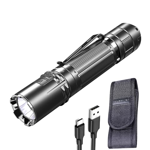 klarus XT2CR Pro 2100 Lumen Taschenlampe Super helle Wiederaufladbare Dual-Tail-Schalter Taschenlampe mit Batterie und Holster von klarus