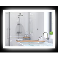 Badspiegel, Badezimmerspiegel mit LED-Leuchte, Memory-Funktion 70x 50cm von kleankin