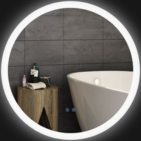 Badspiegel mit Beleuchtung, Ø70 cm Wandspiegel mit 3 Lichtfarben von kleankin
