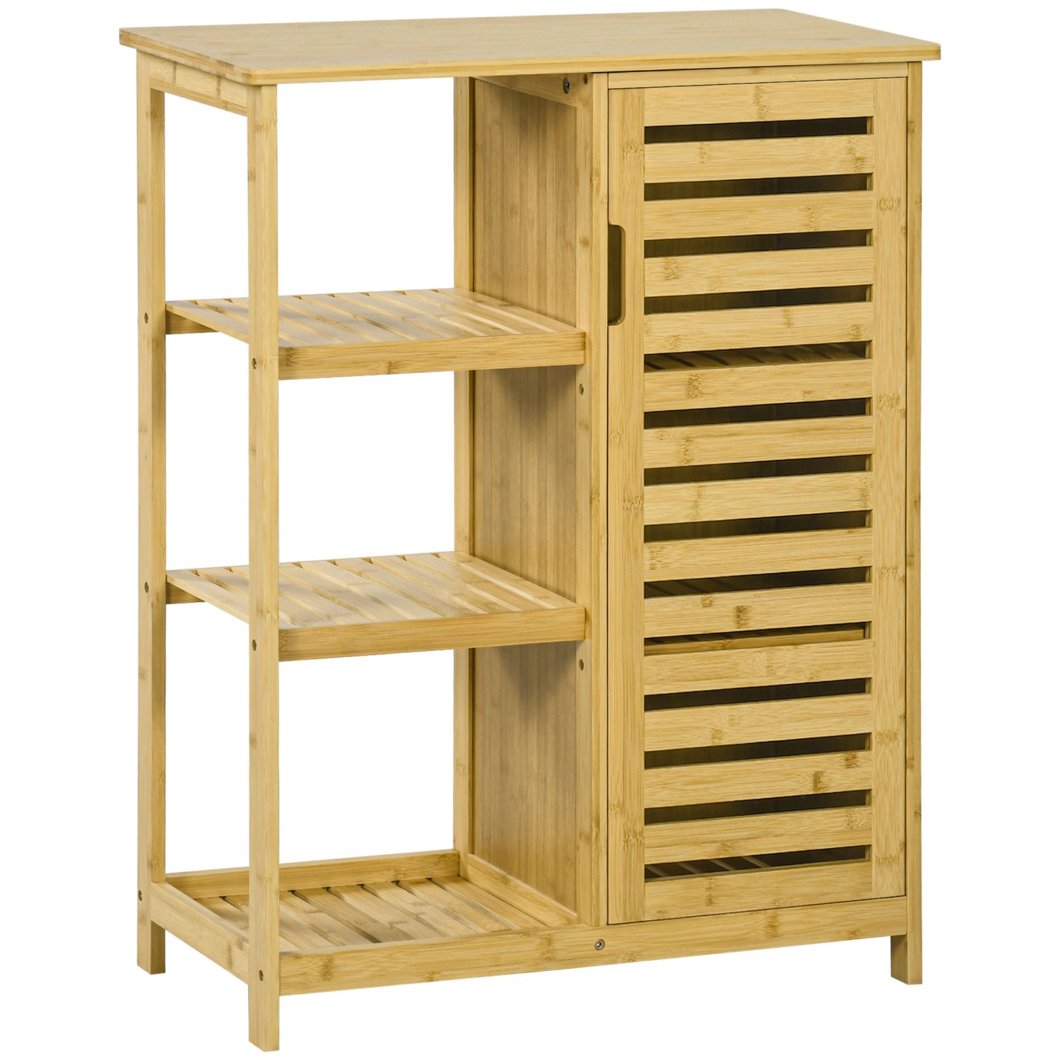 Kleankin Badezimmerschrank mit Schrankfach Kippschutz 66 x 33 x 87 cm von kleankin