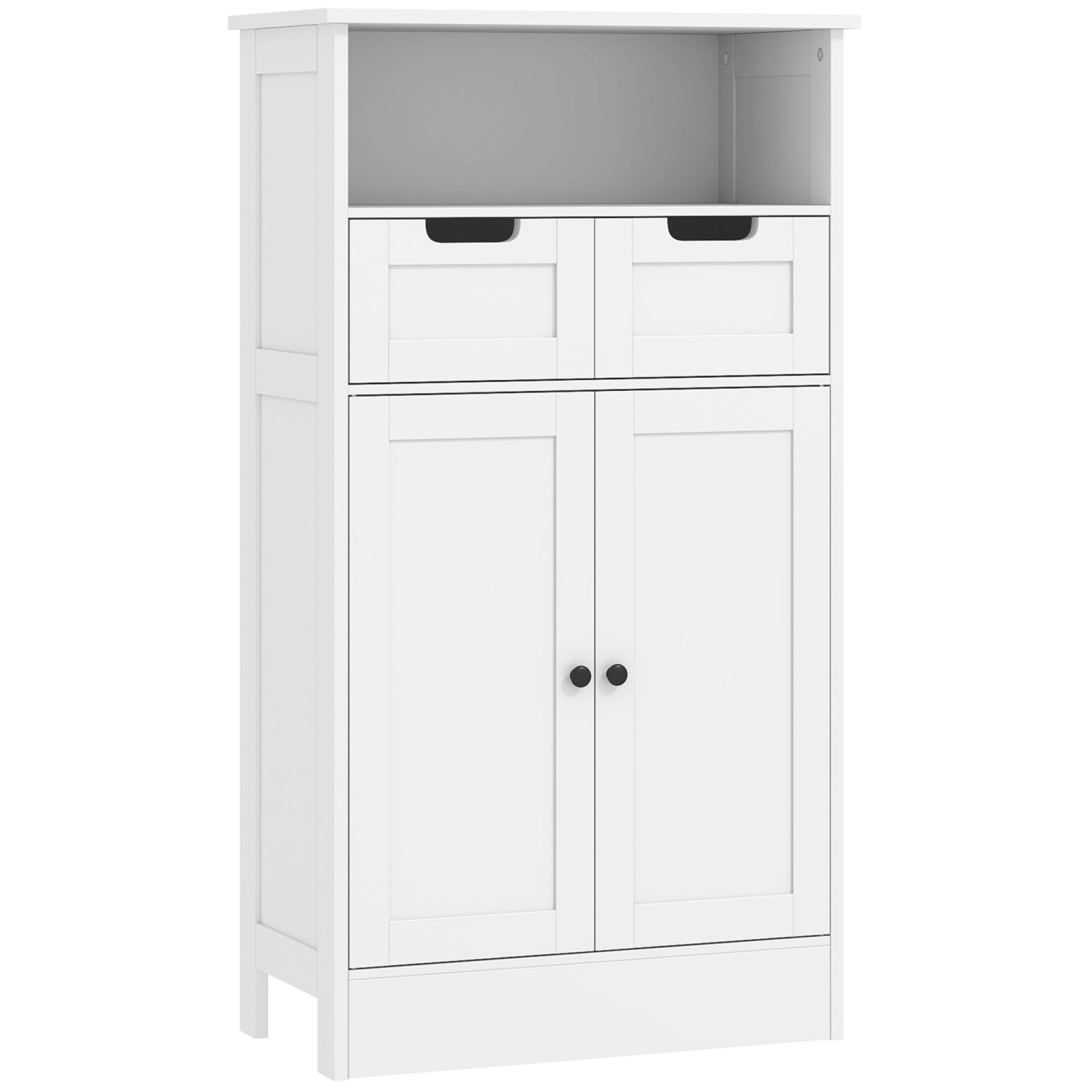 Kleankin Badzimmerschrank mit Verstellbar Ablage MDF Weiß 60L x 30B x 108,8H cm Kleankin Badzimmerschrank mit Verstellbar Ablage MDF Weiß 60L x 30B x 108,8H cm von kleankin