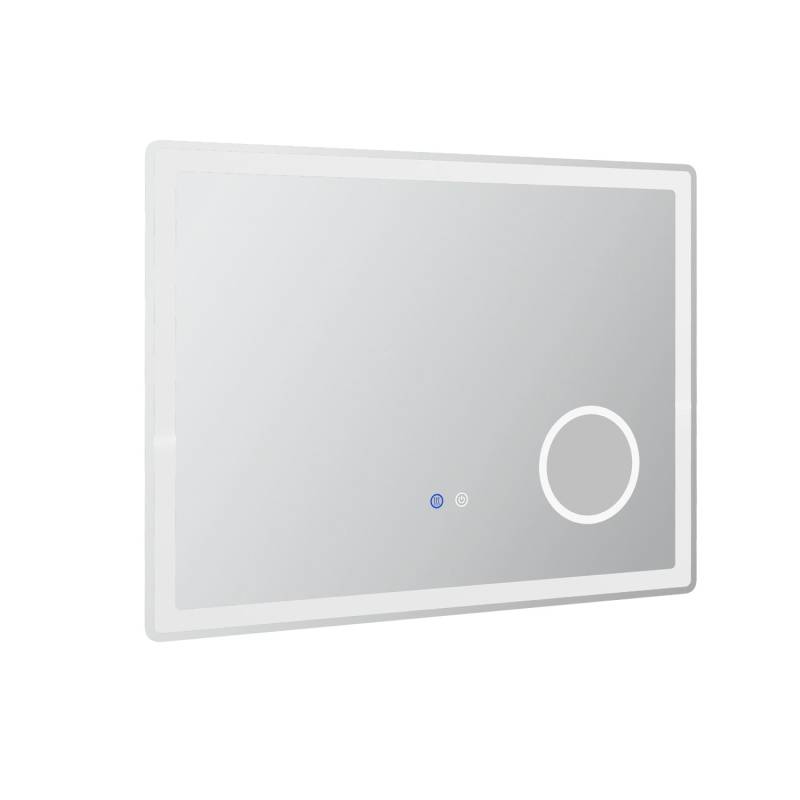 Kleankin LED Badezimmerspiegel mit 3x Vergrößerung 80 x 60 cm Beschlagfrei von kleankin