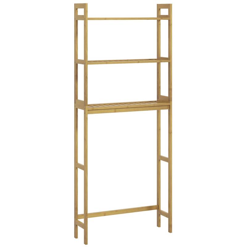 Kleankin Toilettenregal Bambus Naturholz 68L x 20B x 165H cm von kleankin