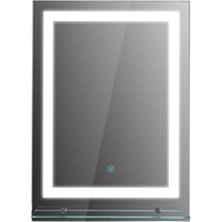 LED Badspiegel Badezimmerspiegel mit Beleuchtung Glas-Ablage 22W 70x50cm LED Badspiegel Badezimmerspiegel mit Beleuchtung Glas-Ablage 22W 70x50cm von kleankin