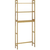 Toilettenregal 3-stöckiges Badregal Standregal mit Kippschutz, Bambus von kleankin