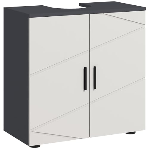 kleankin Waschbeckenunterschrank, Badezimmerunterschrank mit U-Ausschnitt 20 x 20 cm und verstellbarem Einlegeboden, hellgrau kleankin Waschbeckenunterschrank, Badezimmerunterschrank mit U-Ausschnitt 20 x 20 cm und verstellbarem Einlegeboden, hellgrau von kleankin