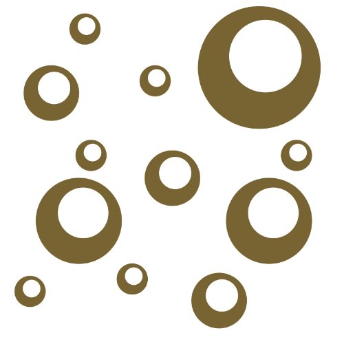 Kleb-drauf® - 12 Retro-Punkte/Gold - glänzend - Aufkleber zur Dekoration von Wänden, Glas, Fliesen und Allen Anderen glatten Oberflächen im Innenbereich; aus 19 Farben wählbar; in matt oder glänzend von kleb-drauf.de