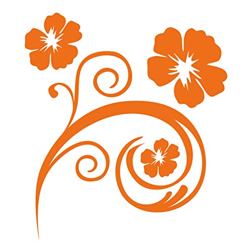 kleb-Drauf® | 1 Blumenranke | Orange - glänzend | Wandtattoo Wandaufkleber Wandsticker Aufkleber Sticker | Wohnzimmer Schlafzimmer Kinderzimmer Küche Bad | Deko Wände Glas Fenster Tür Fliese von kleb-drauf.de