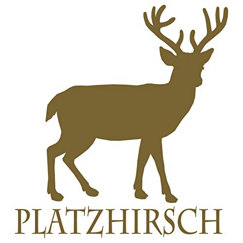 kleb-Drauf® | 1 Platzhirsch | Gold - glänzend | Wandtattoo Wandaufkleber Wandsticker Aufkleber Sticker | Wohnzimmer Schlafzimmer Kinderzimmer Küche Bad | Deko Wände Glas Fenster Tür Fliese von kleb-drauf.de