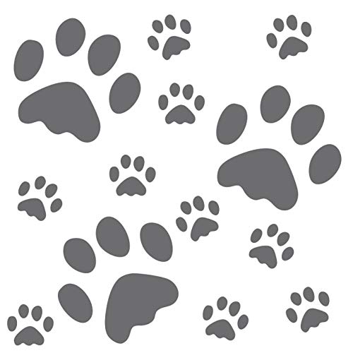 kleb-Drauf® | 13 Pfoten | Silber - matt | Wandtattoo Wandaufkleber Wandsticker Aufkleber Sticker | Wohnzimmer Schlafzimmer Kinderzimmer Küche Bad | Deko Wände Glas Fenster Tür Fliese von kleb-drauf.de