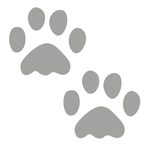 kleb-Drauf® | 2 Pfoten | Silber - matt | Wandtattoo Wandaufkleber Wandsticker Aufkleber Sticker | Wohnzimmer Schlafzimmer Kinderzimmer Küche Bad | Deko Wände Glas Fenster Tür Fliese von kleb-drauf.de