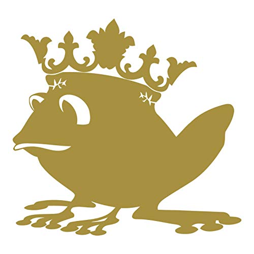 kleb-Drauf | 1 Froschkönig | Gold - glänzend | Wandtattoo Wandaufkleber Wandsticker Aufkleber Sticker | Wohnzimmer Schlafzimmer Kinderzimmer Küche Bad | Deko Wände Glas Fenster Tür Fliese kleb-Drauf | 1 Froschkönig | Gold - glänzend | Wandtattoo Wandaufkleber Wandsticker Aufkleber Sticker | Wohnzimmer Schlafzimmer Kinderzimmer Küche Bad | Deko Wände Glas Fenster Tür Fliese von kleb-drauf.de