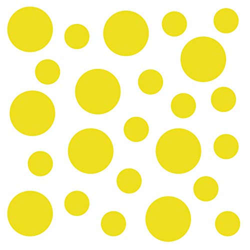 kleb-Drauf | 24 Punkte | Gelb - glänzend | Wandtattoo Wandaufkleber Wandsticker Aufkleber Sticker | Wohnzimmer Schlafzimmer Kinderzimmer Küche Bad | Deko Wände Glas Fenster Tür Fliese von kleb-drauf.de