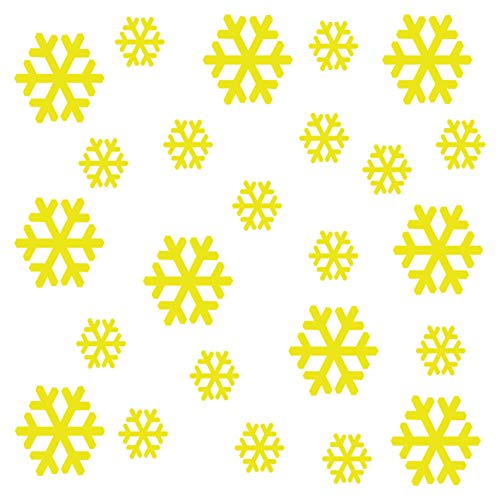 kleb-Drauf | 24 Schneeflocken | Gelb - matt | Wandtattoo Wandaufkleber Wandsticker Aufkleber Sticker | Wohnzimmer Schlafzimmer Kinderzimmer Küche Bad | Deko Wände Glas Fenster Tür Fliese kleb-Drauf | 24 Schneeflocken | Gelb - matt | Wandtattoo Wandaufkleber Wandsticker Aufkleber Sticker | Wohnzimmer Schlafzimmer Kinderzimmer Küche Bad | Deko Wände Glas Fenster Tür Fliese von kleb-drauf.de