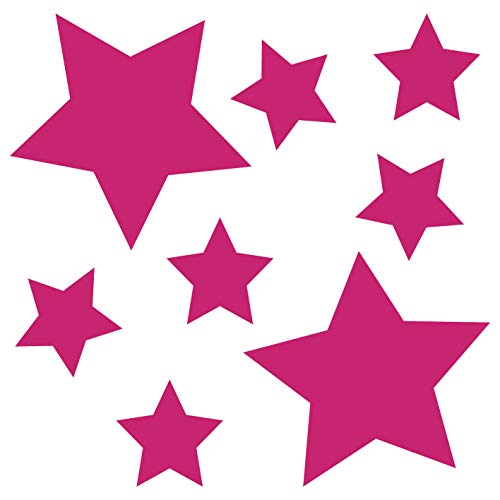 kleb-Drauf | 8 Sterne | Pink - glänzend | Wandtattoo Wandaufkleber Wandsticker Aufkleber Sticker | Wohnzimmer Schlafzimmer Kinderzimmer Küche Bad | Deko Wände Glas Fenster Tür Fliese von kleb-drauf.de