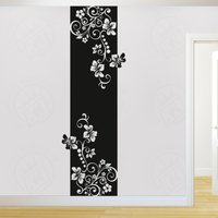 Wandbanner Blumenranke Ranke Blumen Garten Deko Tattoo Banner Freistehend Ablösbar Einfarbig Wohnzimmer von klebekings