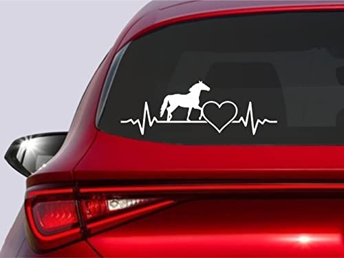 KLEBEKÖNIG Pferd Herzschlag Auto Aufkleber Car Sticker Autoaufkleber Pferde Reiten Herz Liebe von Klebe könig