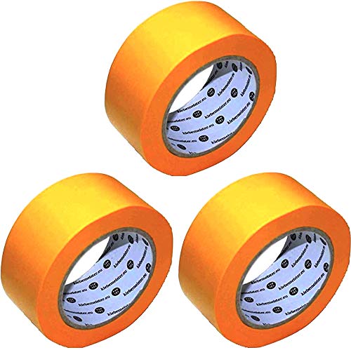 3x Rollen | 50mm x 50m | Goldband (soft) | Maler Abdeckband | klebemeister.eu von klebemeister